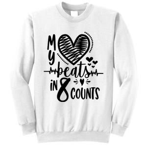 My Heart Beats In 8 Counts | Cheerleader Sweatshirt