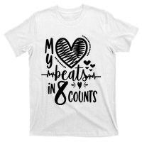 My Heart Beats In 8 Counts | Cheerleader T-Shirt