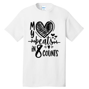 My Heart Beats In 8 Counts | Cheerleader Tall T-Shirt