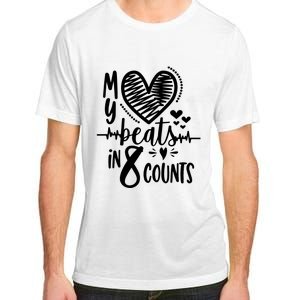 My Heart Beats In 8 Counts | Cheerleader Adult ChromaSoft Performance T-Shirt