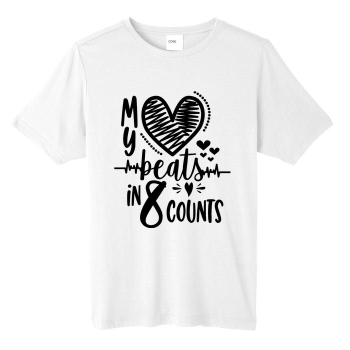 My Heart Beats In 8 Counts | Cheerleader Tall Fusion ChromaSoft Performance T-Shirt