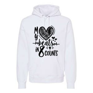 My Heart Beats In 8 Counts | Cheerleader Premium Hoodie