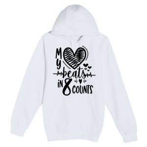 My Heart Beats In 8 Counts | Cheerleader Premium Pullover Hoodie