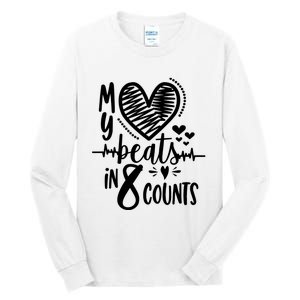 My Heart Beats In 8 Counts | Cheerleader Tall Long Sleeve T-Shirt