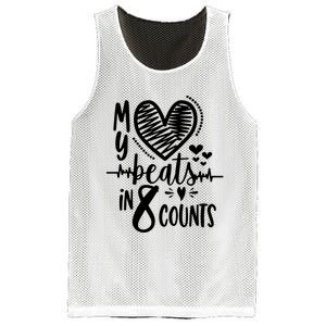 My Heart Beats In 8 Counts | Cheerleader Mesh Reversible Basketball Jersey Tank