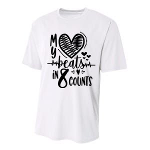 My Heart Beats In 8 Counts | Cheerleader Performance Sprint T-Shirt