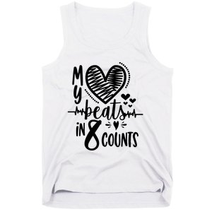 My Heart Beats In 8 Counts | Cheerleader Tank Top