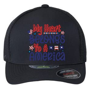 My Heart Belongs To A America Flexfit Unipanel Trucker Cap