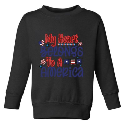 My Heart Belongs To A America Toddler Sweatshirt