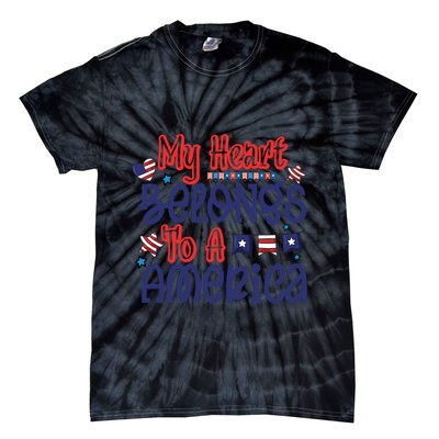 My Heart Belongs To A America Tie-Dye T-Shirt