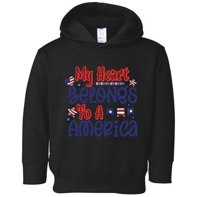 My Heart Belongs To A America Toddler Hoodie