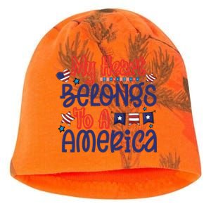 My Heart Belongs To A America Kati - Camo Knit Beanie