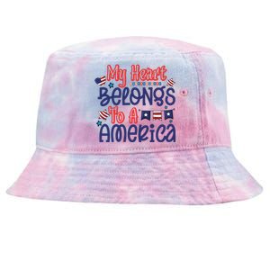 My Heart Belongs To A America Tie-Dyed Bucket Hat