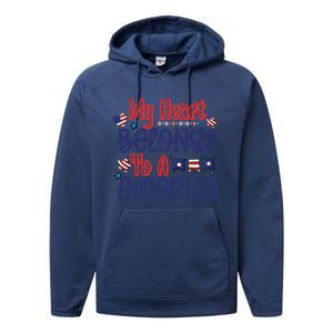 My Heart Belongs To A America Performance Fleece Hoodie