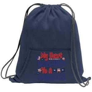 My Heart Belongs To A America Sweatshirt Cinch Pack Bag