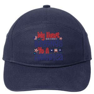 My Heart Belongs To A America 7-Panel Snapback Hat