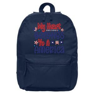 My Heart Belongs To A America 16 in Basic Backpack