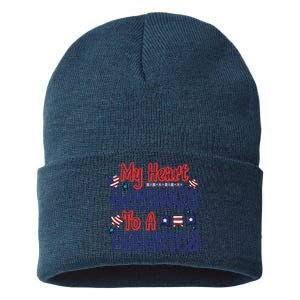 My Heart Belongs To A America Sustainable Knit Beanie