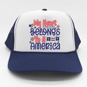 My Heart Belongs To A America Trucker Hat