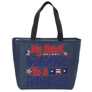 My Heart Belongs To A America Zip Tote Bag