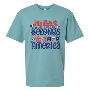 My Heart Belongs To A America Sueded Cloud Jersey T-Shirt