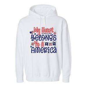 My Heart Belongs To A America Garment-Dyed Fleece Hoodie