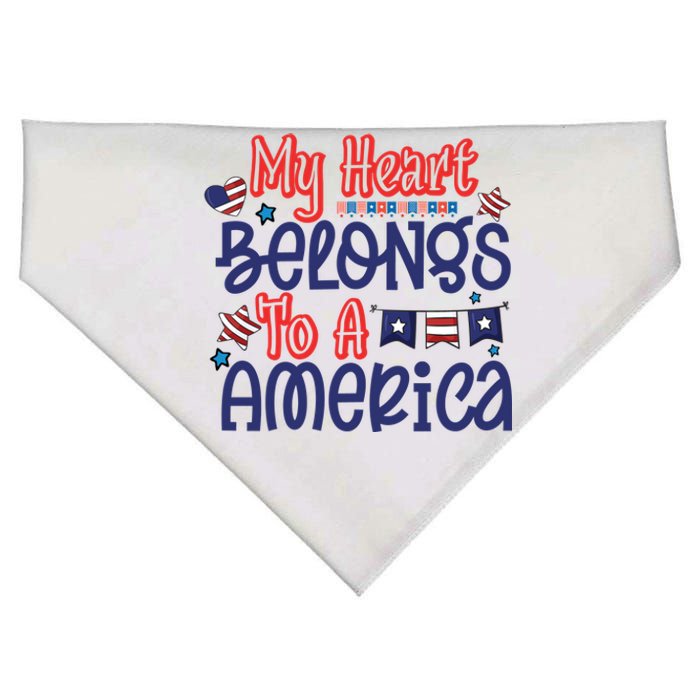 My Heart Belongs To A America USA-Made Doggie Bandana