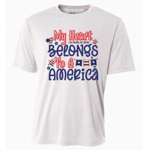 My Heart Belongs To A America Cooling Performance Crew T-Shirt