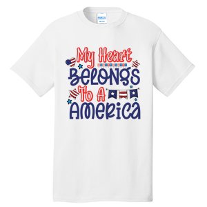 My Heart Belongs To A America Tall T-Shirt