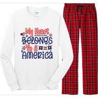 My Heart Belongs To A America Long Sleeve Pajama Set