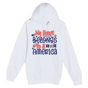 My Heart Belongs To A America Premium Pullover Hoodie