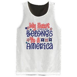 My Heart Belongs To A America Mesh Reversible Basketball Jersey Tank