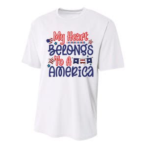 My Heart Belongs To A America Performance Sprint T-Shirt