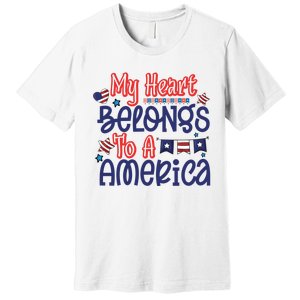 My Heart Belongs To A America Premium T-Shirt