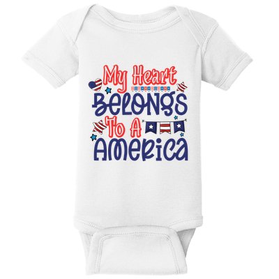 My Heart Belongs To A America Baby Bodysuit