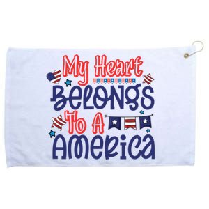 My Heart Belongs To A America Grommeted Golf Towel