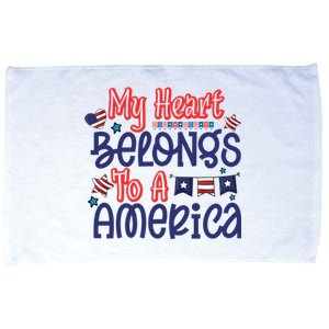 My Heart Belongs To A America Microfiber Hand Towel