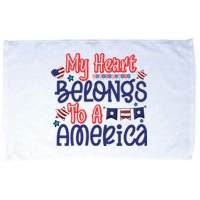 My Heart Belongs To A America Microfiber Hand Towel