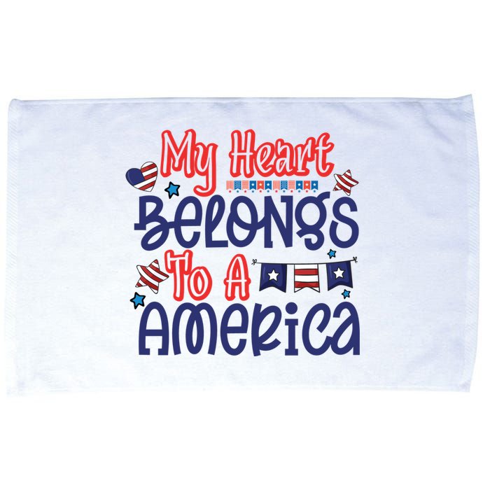 My Heart Belongs To A America Microfiber Hand Towel