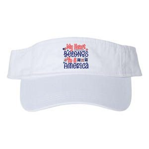 My Heart Belongs To A America Valucap Bio-Washed Visor