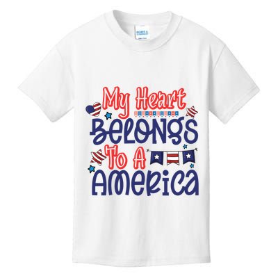 My Heart Belongs To A America Kids T-Shirt