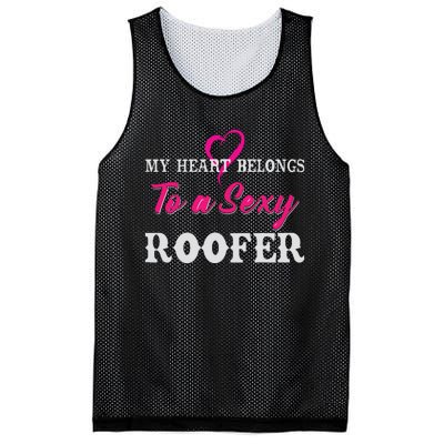 My Heart Belongs To A Sexy Roofer Wife Roofing Mesh Reversible Basketball Jersey Tank