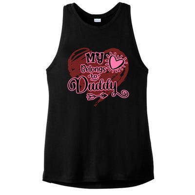 My Heart Belongs To Daddy Father Love Gift Ladies PosiCharge Tri-Blend Wicking Tank