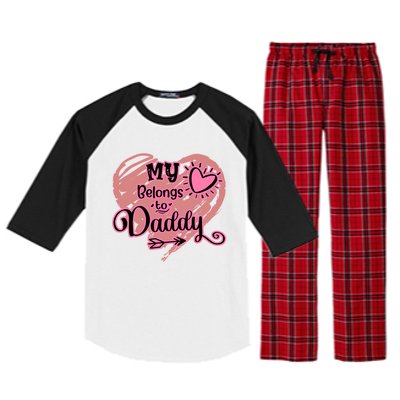 My Heart Belongs To Daddy Father Love Gift Raglan Sleeve Pajama Set