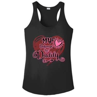 My Heart Belongs To Daddy Father Love Gift Ladies PosiCharge Competitor Racerback Tank