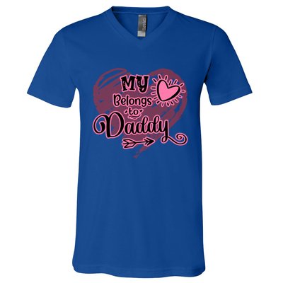 My Heart Belongs To Daddy Father Love Gift V-Neck T-Shirt