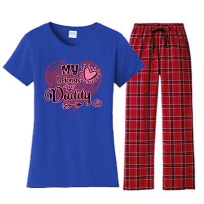 My Heart Belongs To Daddy Father Love Gift Women's Flannel Pajama Set