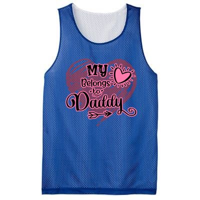 My Heart Belongs To Daddy Father Love Gift Mesh Reversible Basketball Jersey Tank