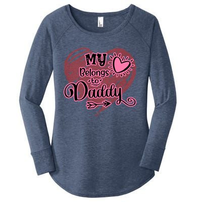 My Heart Belongs To Daddy Father Love Gift Women's Perfect Tri Tunic Long Sleeve Shirt