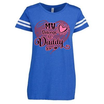 My Heart Belongs To Daddy Father Love Gift Enza Ladies Jersey Football T-Shirt